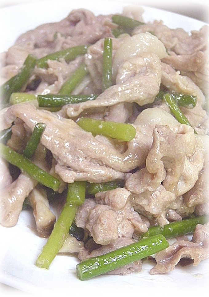 豚肉とにんにくの芽の中華炒め-レシピのメイン写真
