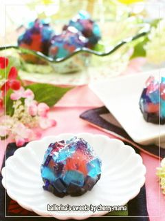 和菓子★あじさい(錦玉かん)-レシピのメイン写真