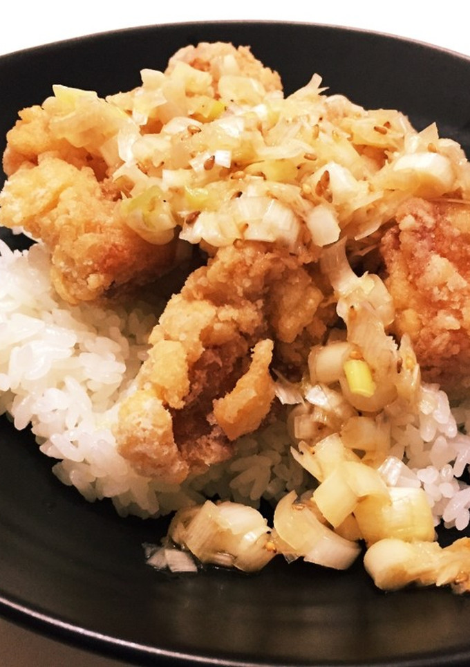 自分用メモ ネギ塩鳥唐揚げ丼-レシピのメイン写真