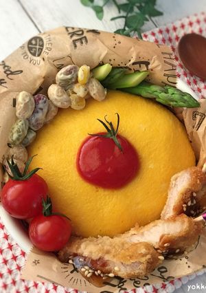 オムライス♩ケチャップトマト♩お弁当-レシピのメイン写真