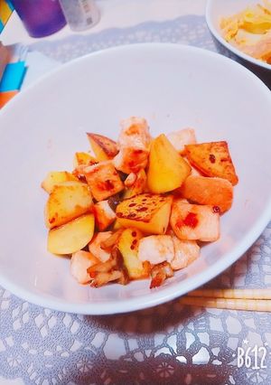 鶏むね肉とじゃがいものバター醤油炒め-レシピのメイン写真