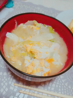 キャベツと卵のお味噌汁-レシピのメイン写真