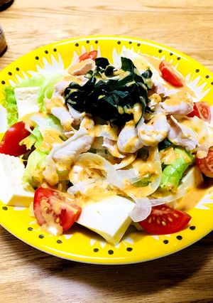お豆腐と冷しゃぶのヘルシーベジボウル-レシピのメイン写真
