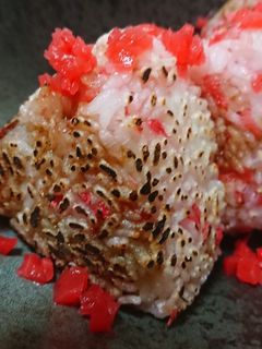 男の簡単紅ショウガ焼きおにぎり-レシピのメイン写真