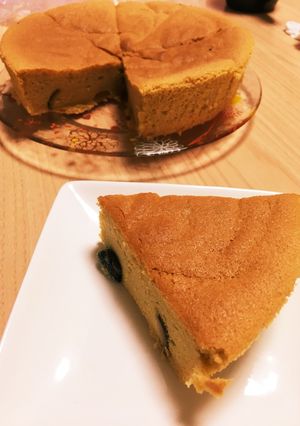 ふわもち♡米粉100%の黒豆シフォン-レシピのメイン写真