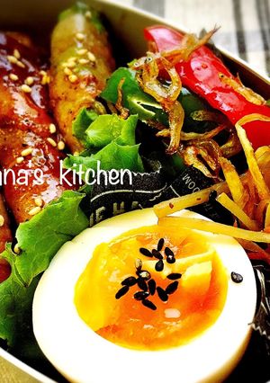 女子高生のおくらとなすの肉巻き弁当♪♪-レシピのメイン写真