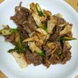 牛肉とアスパラと舞茸のピリうま炒め