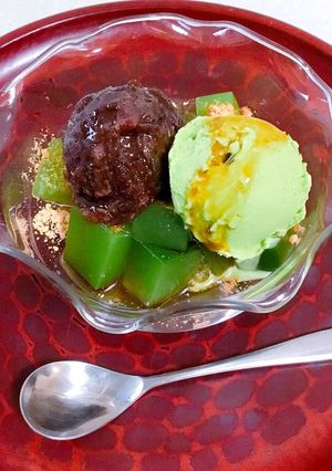 抹茶寒天あんみつ-レシピのメイン写真