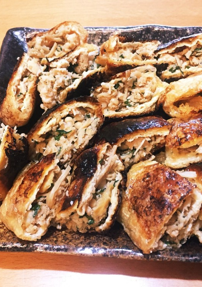 油揚げde鶏とえのきの巾着焼き（照焼味）-レシピのメイン写真