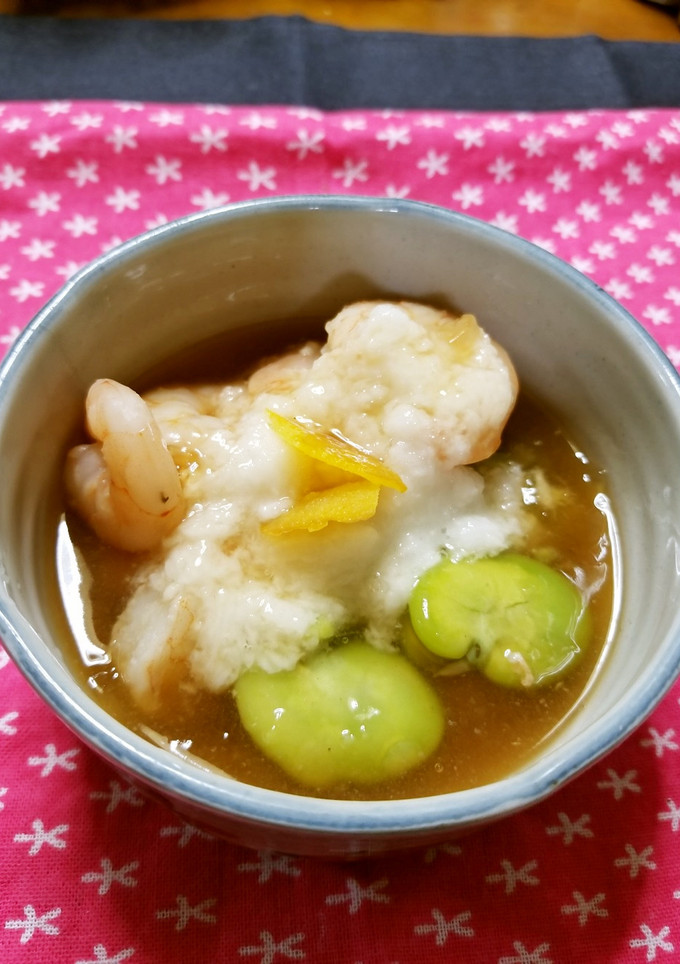 海老とそら豆のとろろあんかけ-レシピのメイン写真