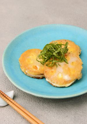 れんこんクリームチーズはさみ焼き-レシピのメイン写真