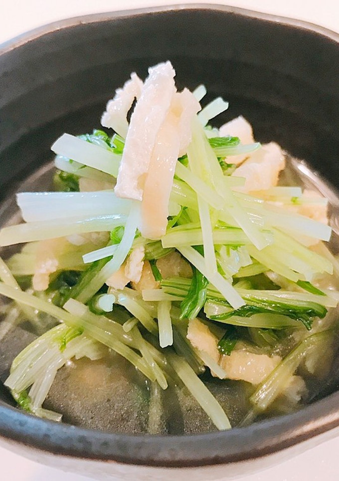 水菜とお揚げの京風煮浸し-レシピのメイン写真