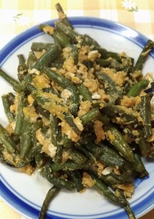 簡単いんげんの卵とじ！お弁当にも！-レシピのメイン写真