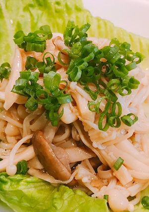 ロメインレタス添えエリンギ、榎バター醤油-レシピのメイン写真
