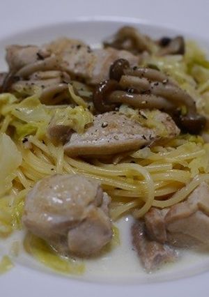 鶏肉とキャベツのクリームだしスープパスタ-レシピのメイン写真