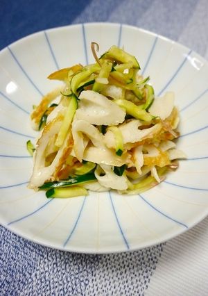 簡単！ズッキーニと竹輪のみょうが和え-レシピのメイン写真