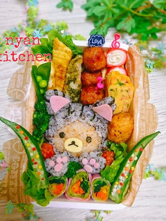 『にゃんこなリラックマ♡』弁当♡キャラ弁-レシピのメイン写真
