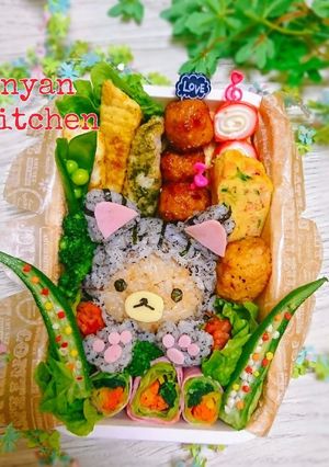 『にゃんこなリラックマ♡』弁当♡キャラ弁-レシピのメイン写真