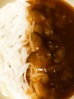母親の介護食に茄子ハヤシソースにゅう麺-レシピのメイン写真
