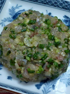 香味野菜で増量、シマアジのなめろう風-レシピのメイン写真