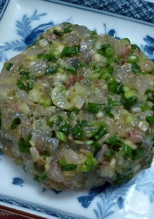 香味野菜で増量、シマアジのなめろう風-レシピのメイン写真
