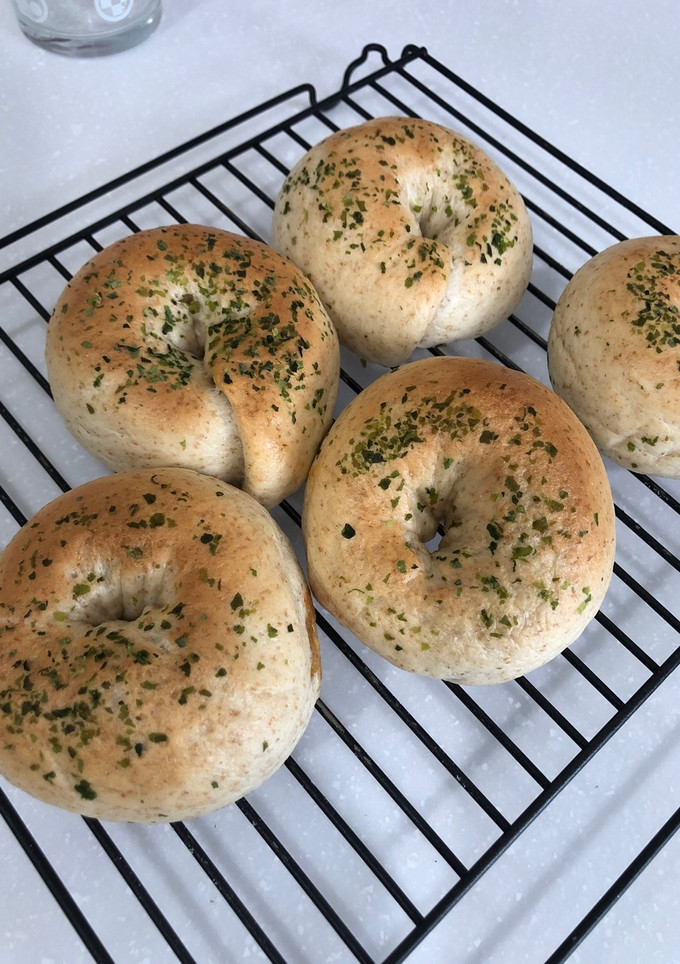 基本の全粒粉ベーグル お好み焼き編-レシピのメイン写真