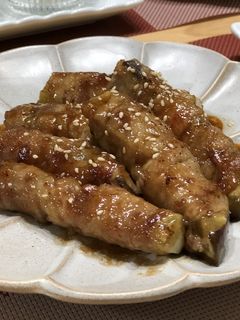 茄子の豚巻き照り焼き♪-レシピのメイン写真