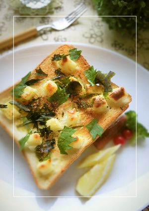 さっぱりレモン♡粉わかめ×チーズトースト-レシピのメイン写真