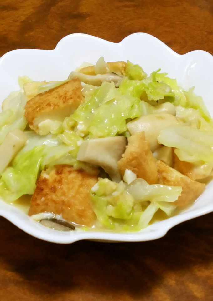旨い！！キャベツと絹揚げの和風チーズ炒め-レシピのメイン写真