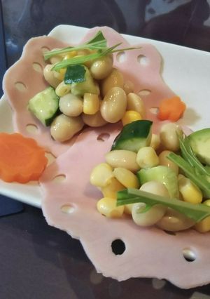 ハムレースの豆サラダ-レシピのメイン写真