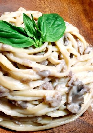 キノコとレッドオニオンのクリームパスタ-レシピのメイン写真