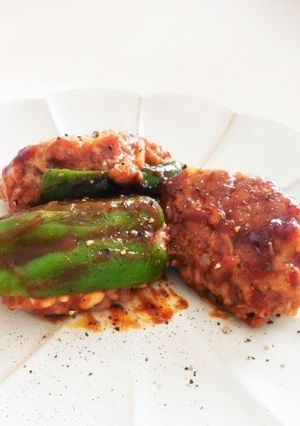 ピーマンのえのきバーグ-レシピのメイン写真
