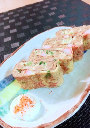 ♬納豆カニカマねぎの卵焼き♬ひとりサイズ-レシピのメイン写真
