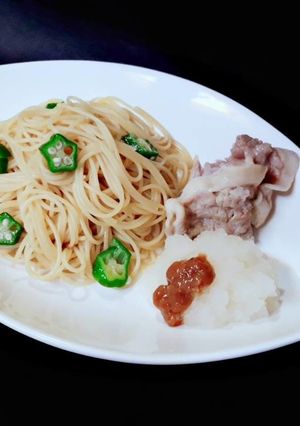 練り梅と大根おろしのオクラ冷製パスタ-レシピのメイン写真