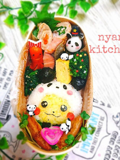 『パンダなピカチュウ♪』弁当♡キャラ弁♡-レシピのメイン写真