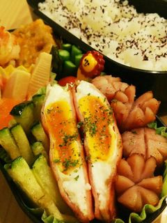 【お弁当】ハムエッグ-レシピのメイン写真