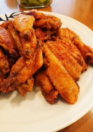 簡単照りつや☆手羽中コチュマヨチキン-レシピのメイン写真