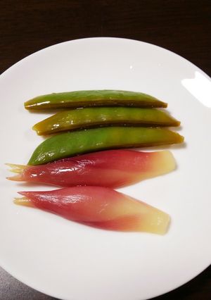 みょうがとスナップえんどうの甘酢漬け-レシピのメイン写真