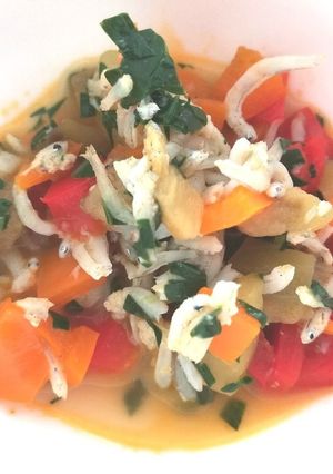 離乳食:9ヶ月目:彩り野菜のしらす煮-レシピのメイン写真
