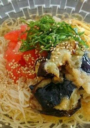 夏にさっぱり!トマトと揚げ茄子の素麺☆-レシピのメイン写真