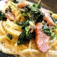 牛乳でほうれん草のクリームパスタ♪♪