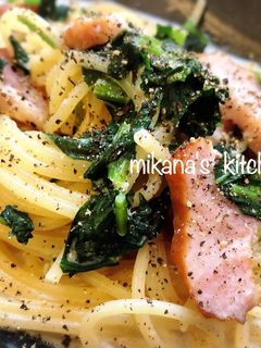 牛乳でほうれん草のクリームパスタ♪♪-レシピのメイン写真