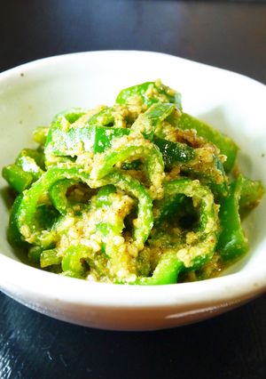 夏に食べたい☆無限ピーマン！胡麻甘酢和え-レシピのメイン写真