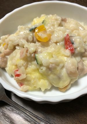 フライパンで簡単！絶品チキンリゾット♡-レシピのメイン写真