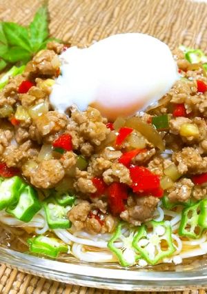 ◆夏野菜のピリ辛冷やしそうめん♪-レシピのメイン写真