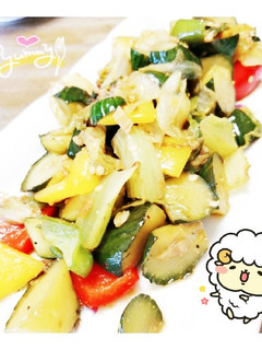 マクロビ☆夏野菜のガーリック炒め-レシピのメイン写真