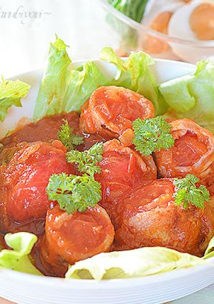 肉巻きミディトマトのトマトソース煮♪-レシピのメイン写真