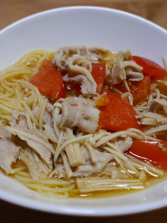 豚肉とトマトとえのき だしパスタ-レシピのメイン写真