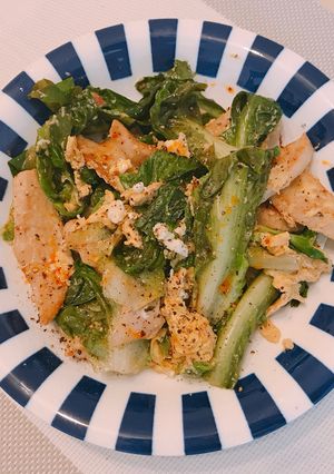 豚トロと苦め葉野菜の炒め物-レシピのメイン写真