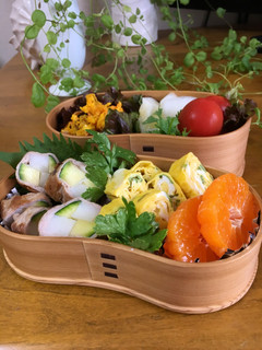 ズッキーニと長芋の豚肉巻きワッパお弁当-レシピのメイン写真